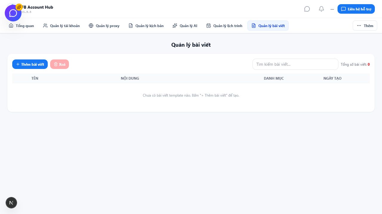 Kho bài viết chuẩn bị cho lịch đăng Facebook